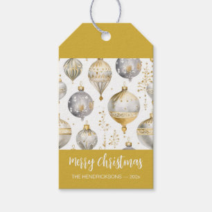 Gold Silver Vintage Christmas Ornaments Gift Tags