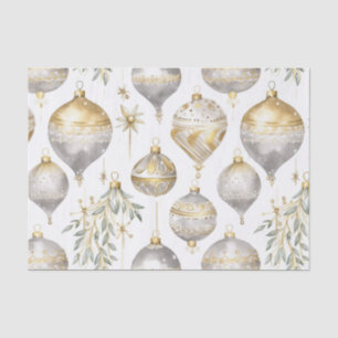 Gold Silver Vintage Christmas Ornaments Tissue Paper