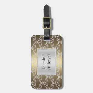 Gold Silver WHITE Princess Tiara CUSTOM LUGGAGE Tag