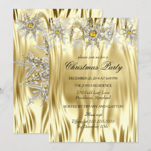 Gold Silver Winter Wonderland Christmas Party Invitation