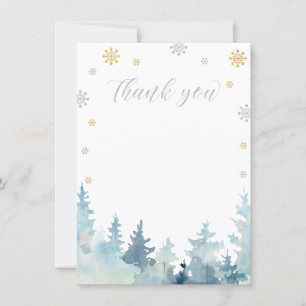 Gold & Silver Winter Wonderland Thank You Card