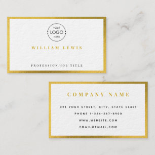 Gold Simple Business Logo Modern Minimalist Business Card