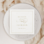 Gold simple elegant romantic script wedding napkin<br><div class="desc">Romantic wedding napkin features stylish script and elegant font names in gold colour,  modern and simple,  great for modern simple wedding,  minimalist formal wedding,  traditional classic wedding.  
See all the matching pieces in collection.</div>