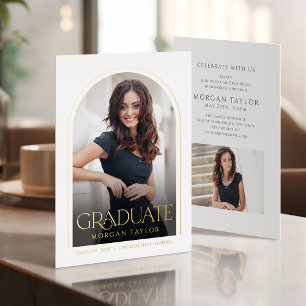 Gold Simple Elegant Script Modern Arch Graduation