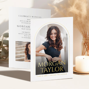 Gold Simple Elegant Script Modern Arch Graduation