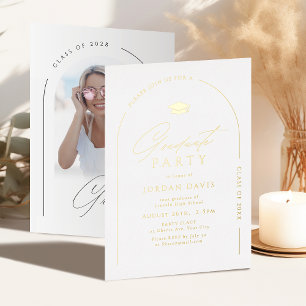 Gold Simple Elegant Script Modern Arch Graduation