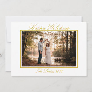 Gold Simple Holiday Card