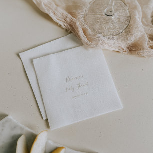 Gold Simple Minimalist Baby Shower Napkins