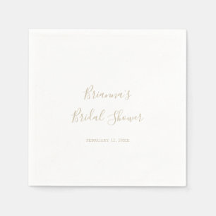 Gold Simple Minimalist Bridal Shower Napkins