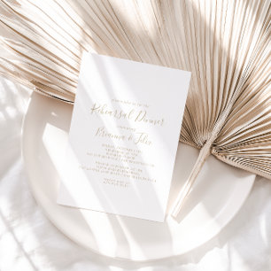 Gold Simple Minimalist Rehearsal Dinner  Invitation