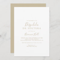 Gold Simple Minimalist Spanish Bridal Shower