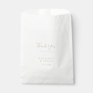 Gold Simple Minimalist Thank You Wedding Favour Ba Favour Bags
