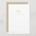 Gold Simple Minimalist Wedding Advice Card<br><div class="desc">This gold simple minimalist wedding advice card is perfect for a modern wedding. The simple and elegant design features classic and fancy script typography in gold. These cards are perfect for a wedding, bridal shower, baby shower, graduation party & more. Personalise the cards with the names of the bride and...</div>