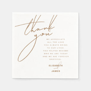 Gold Simple Minimalist Wedding Thank You Napkin