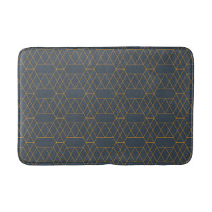 Gold, simple, modern, cool, trendy lines geometric bath mat