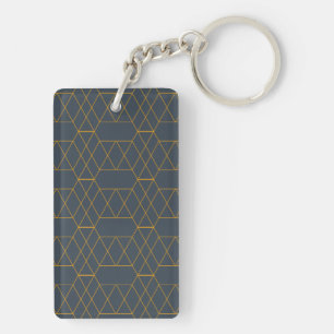 Gold, simple, modern, cool, trendy lines geometric key ring