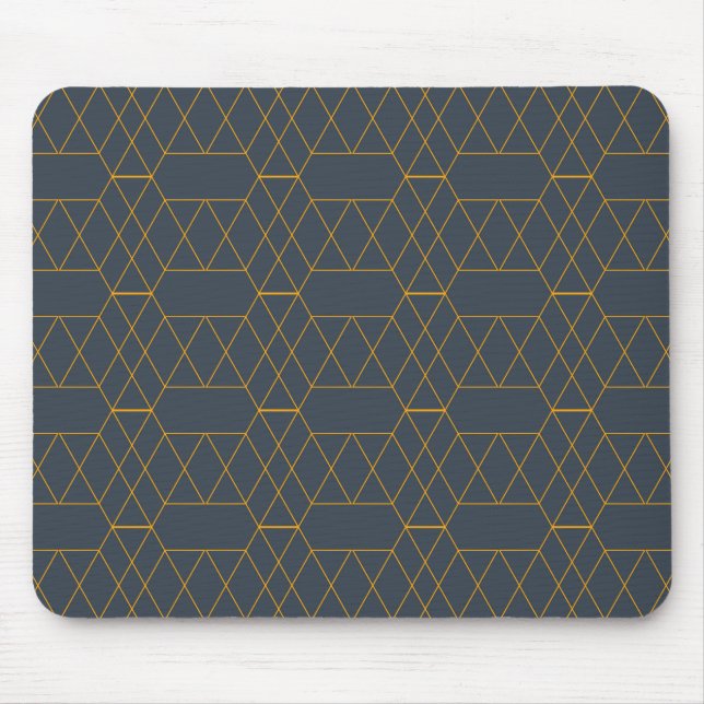 Gold, simple, modern, cool, trendy lines geometric mouse mat (Front)