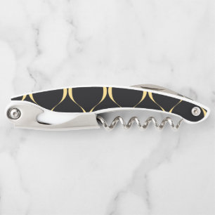 Gold, simple, modern, luxurious wavy graphic corkscrew