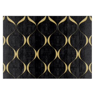 Gold, simple, modern, luxurious wavy graphic cutting board