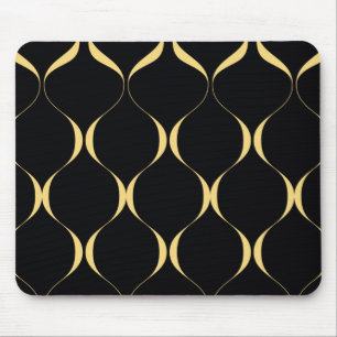 Gold, simple, modern, luxurious wavy graphic mouse mat