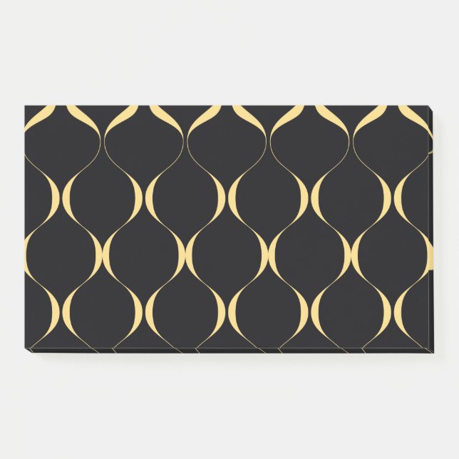Gold, simple, modern, luxurious wavy graphic post-it notes (Front)
