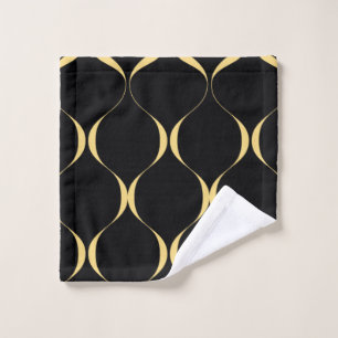 Gold, simple, modern, luxurious wavy graphic wash cloth