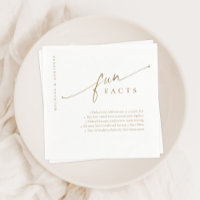 Gold Simple Modern Script Fun Facts Wedding