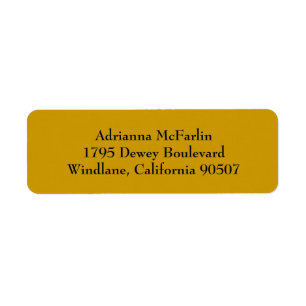 Gold Simple Plain Return Address Labels