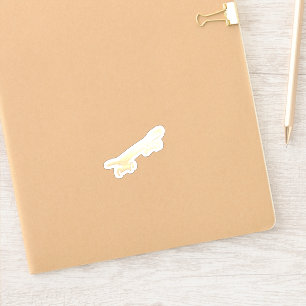 Gold Skateboard Sticker