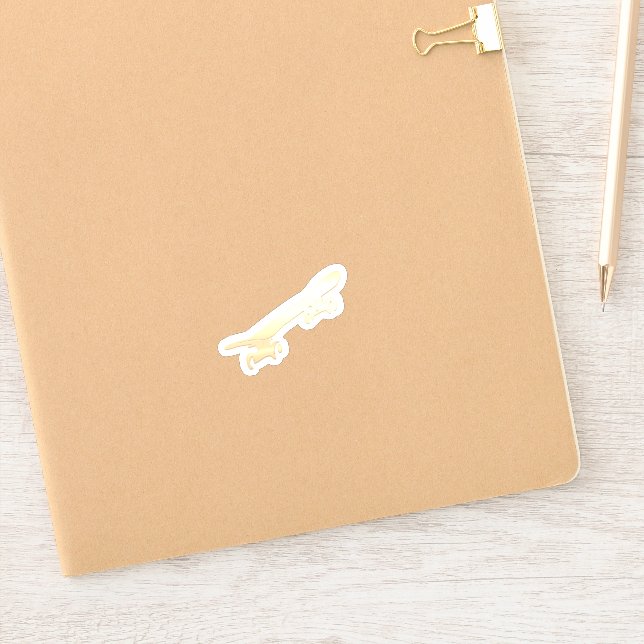 Gold Skateboard Sticker (Notebook)