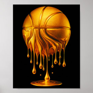 Gold Sketll Drip Slam Dunk Sketll Dripping Hoop Mv Poster