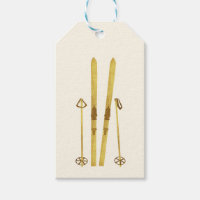 Gold Skis And Poles | Vintage Ski Cream