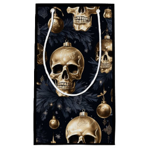 Gold Skull Gift Bag (Black)