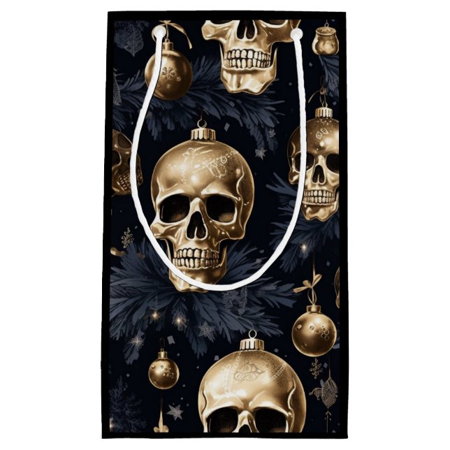 Gold Skull Gift Bag (Black) (Front)