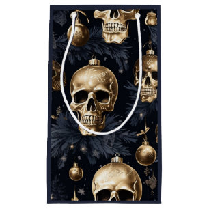 Gold Skull Gift Bag (Navy)