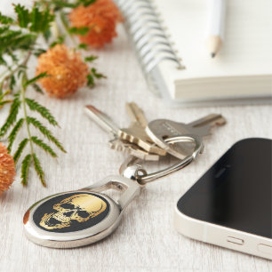 Gold Skull Metal Key Chain