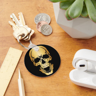 Gold Skull Metal Key Chain