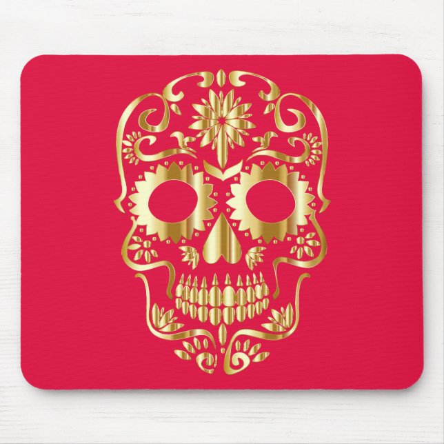 Gold Skull Mouse Mat (Front)