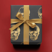 Gold Skull on Grey | 