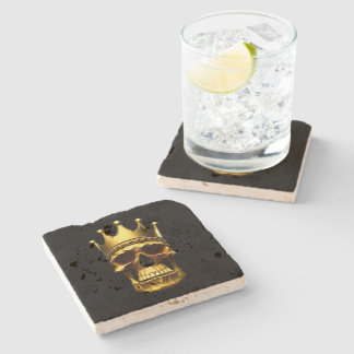 Gold Skull Stone Coaster