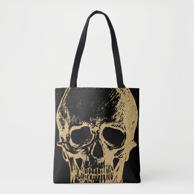 Gold Skull | Tote | Black Bag (Front)