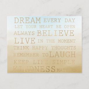 Gold Sky Blue Ombre Watercolor Postcard