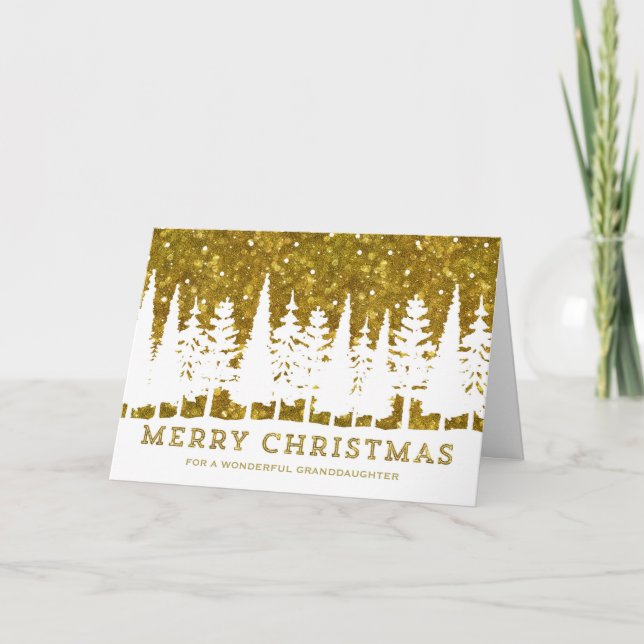 Gold Sky Granddaughter Christmas Holiday Card (Front)
