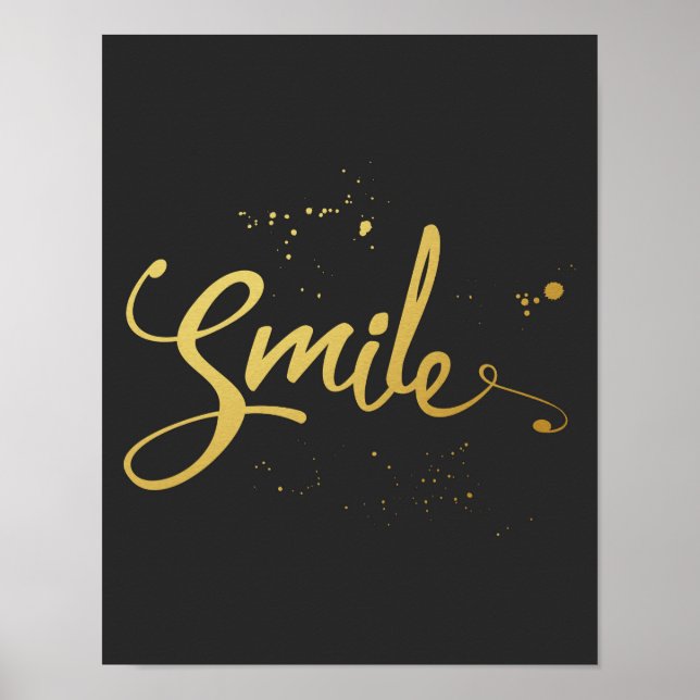 Gold Smile Quote Poster (Front)