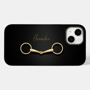 Gold Snaffle Bit Elegant Equestrian Personalised Case-Mate iPhone 14 Case