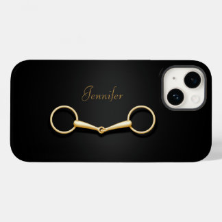 Gold Snaffle Bit Elegant Equestrian Personalised Case-Mate iPhone 14 Case