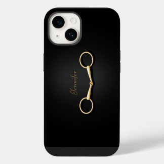 Gold Snaffle Bit Elegant Equestrian Personalised iPhone 14 Case