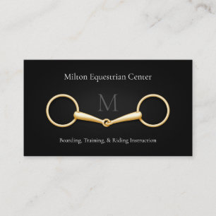 Gold Snaffle Bit Elegant Equestrian Services Business Card