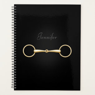 Gold Snaffle Bit Elegant Personalized Equestrian Planner
