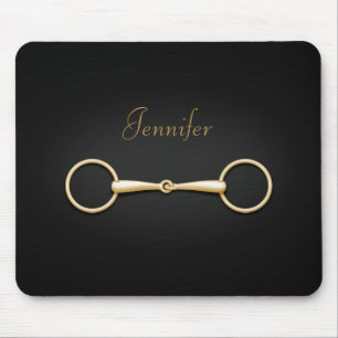 Gold Snaffle Bit Persoanlized Equestrian Mouse Mat